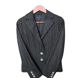 Banana Republic Gray Pinstriped Wool & Cashmere Blazer/Sporty Jacket: Size 2